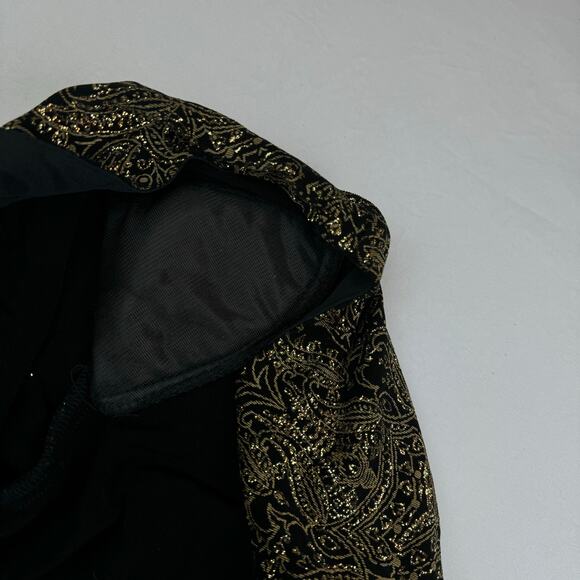 Vintage 90's Ronni Nicole by Oudia Black & Gold Glitter Cardigan Jacket Large - Picture 7 of 13